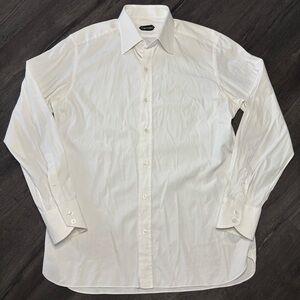 Tom Ford Men's Solid White Dress Shirt French Cuffs Size 43/17 Slim Fit Large